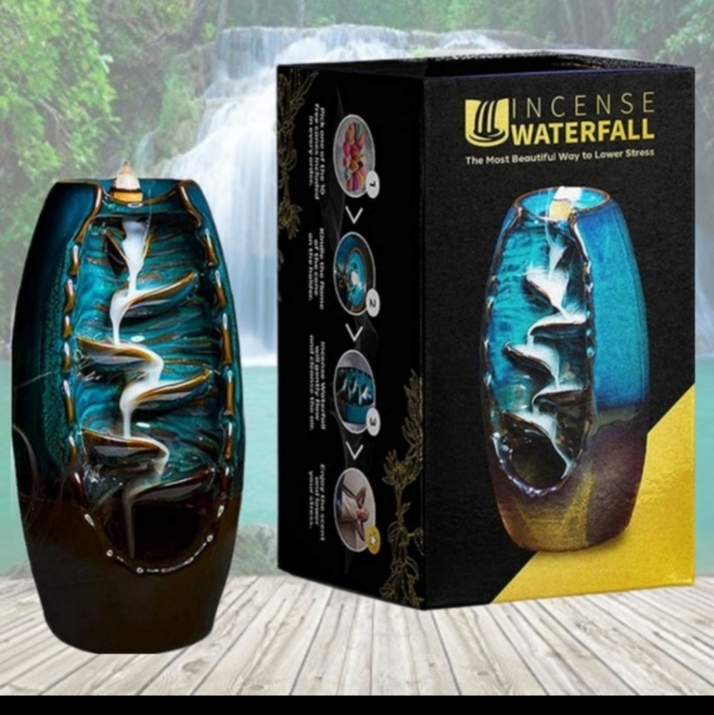 NIB Handcrafted Incense Waterfall Aromatherapy Reduce Stress & Anxiety - Picture 3 of 5